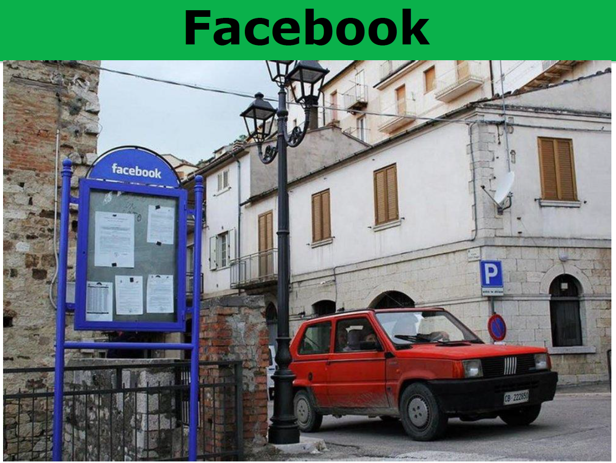 Si chiama Facebook la bacheca di Civitacampomarano, a significare che qui come sul web vanno le notizie da comunicare alla comunità 