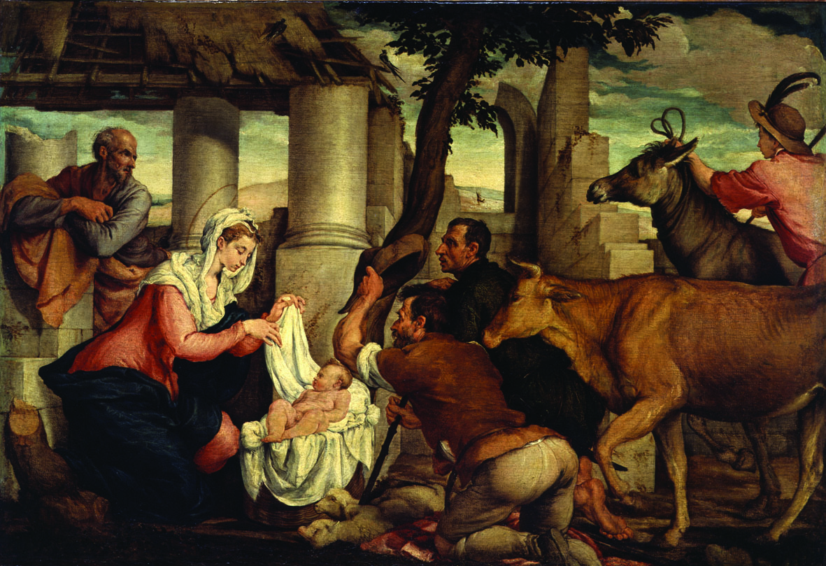 Jacopo Bassano, Adorazione dei pastori, XVI secolo, Olio su tela.Gallerie dell’Accademia, Venezia