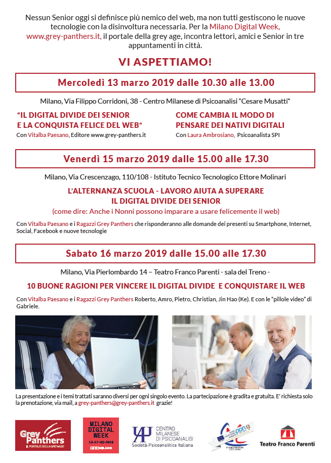 Milano Digital Week: gli eventi firmati Grey Panthers